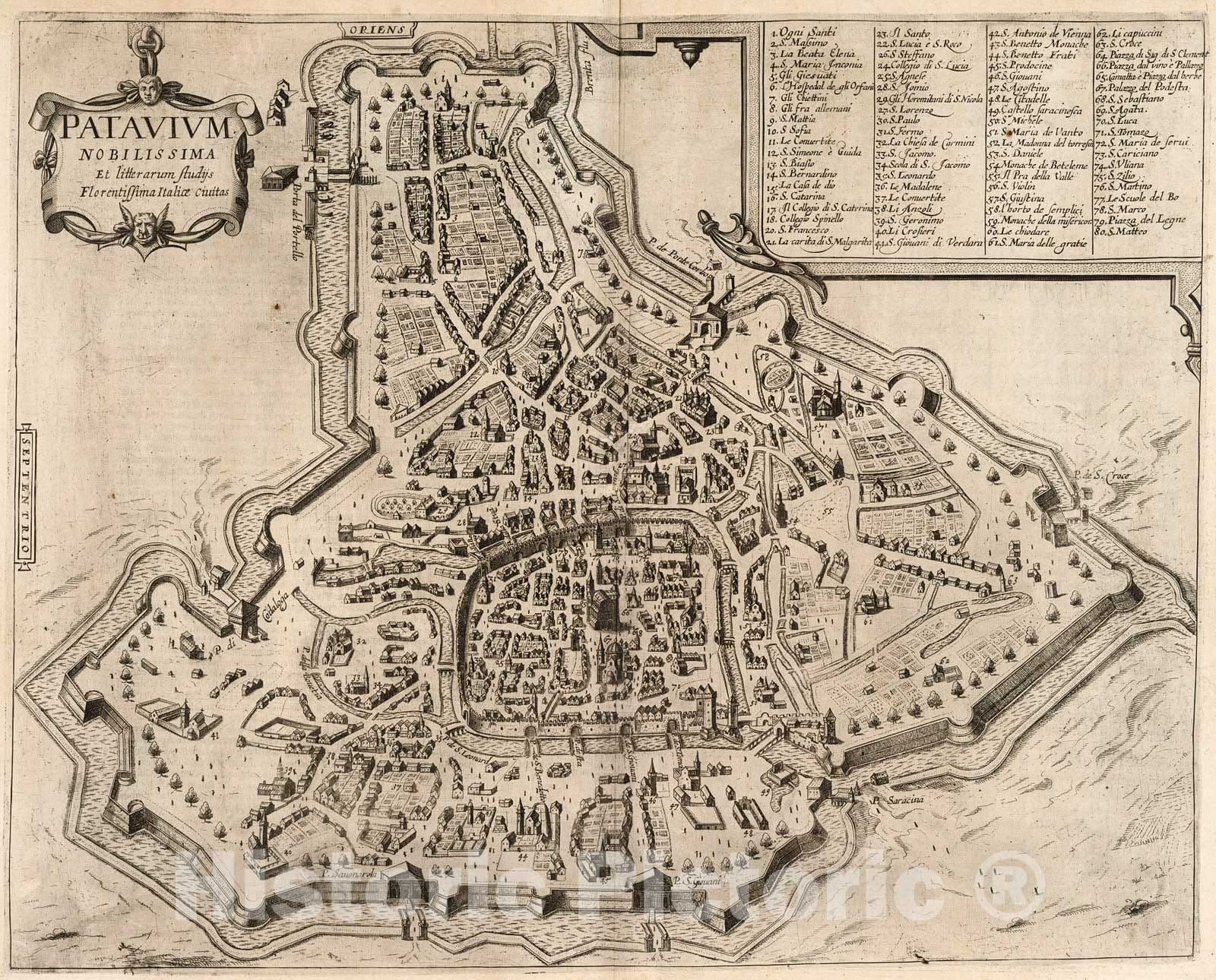 Historic Map : Vol VI (55) Patavium (Padua)., 1640, Vintage Wall Decor