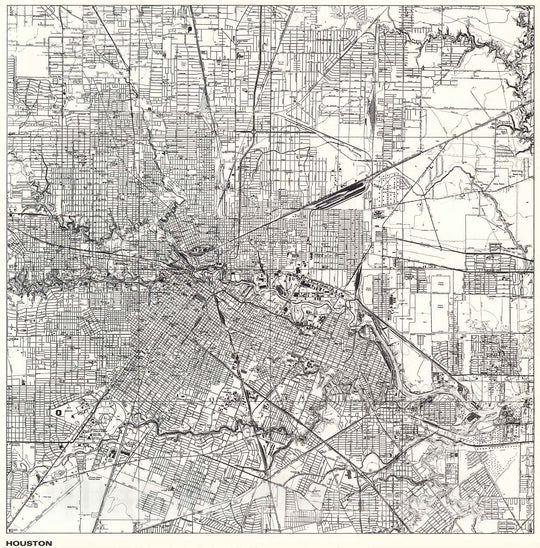 Historic Map : Houston., 1966, Vintage Wall Decor