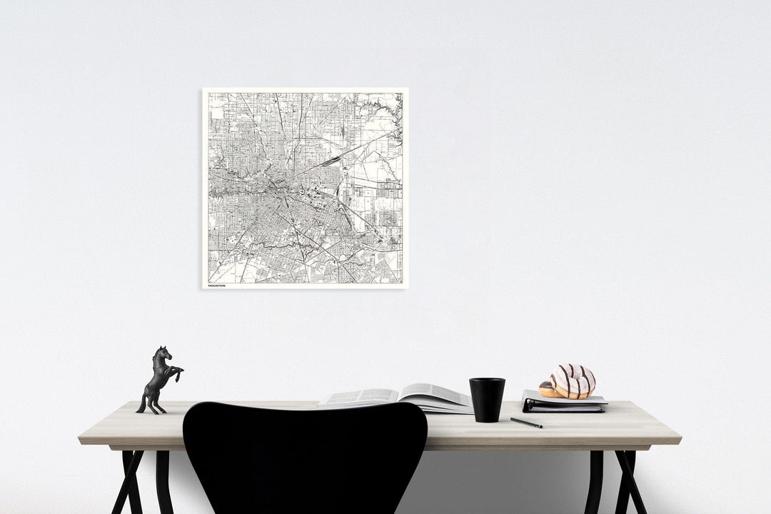 Historic Map : Houston., 1966, Vintage Wall Decor