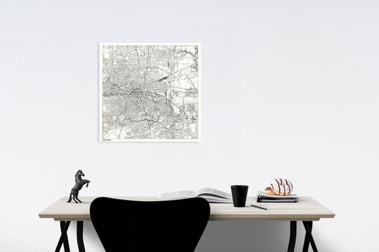 Historic Map : Houston., 1966, Vintage Wall Decor
