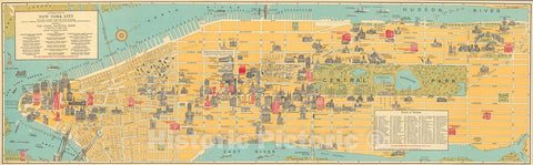 Historic Map : Pictorial Map of New York, 1928, Vintage Wall Decor