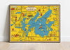Historic Map : Cartomap Leech Lake, Minnesota, 1940, Vintage Wall Decor