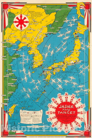 Historic Map : Japan, The Target, 1944, Vintage Wall Decor