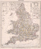Historic Map : England., 1846, Vintage Wall Decor