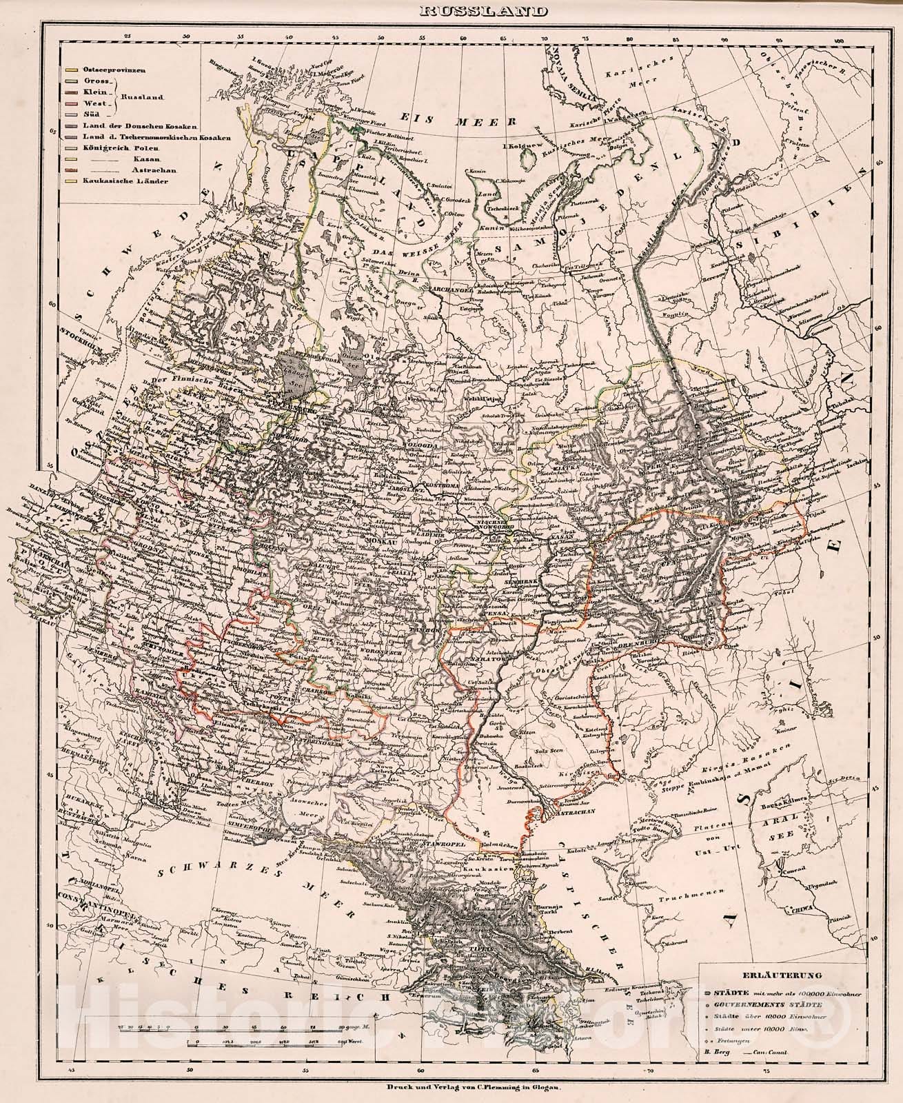 Historic Map : Russland., 1846, Vintage Wall Decor
