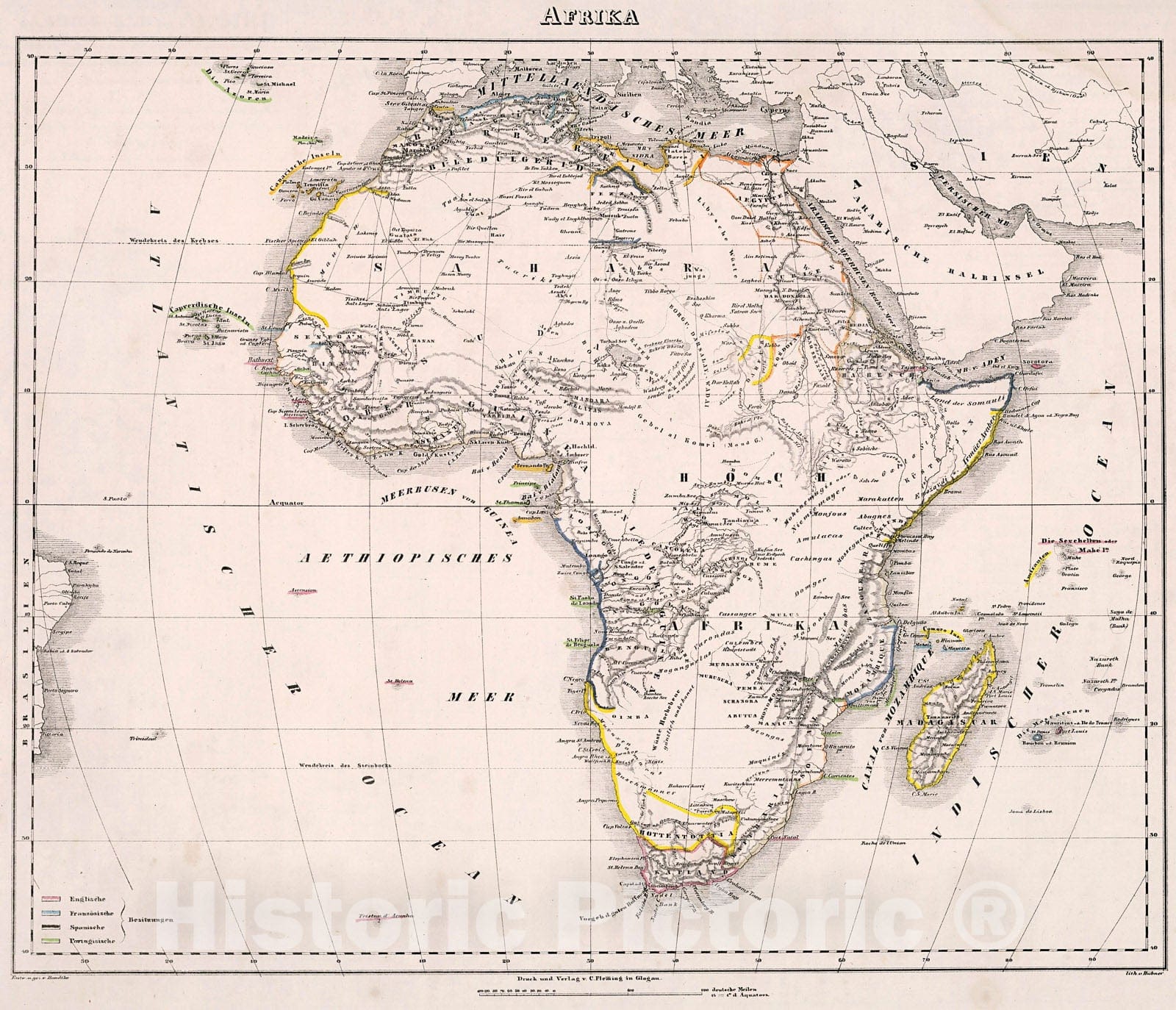 Historic Map : Afrika., 1846, Vintage Wall Decor