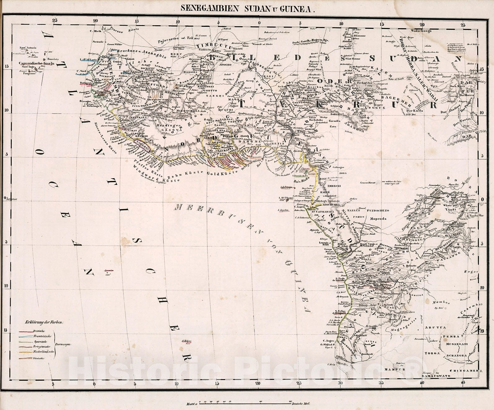 Historic Map : Senegambien Sudan u Guinea., 1846, Vintage Wall Decor