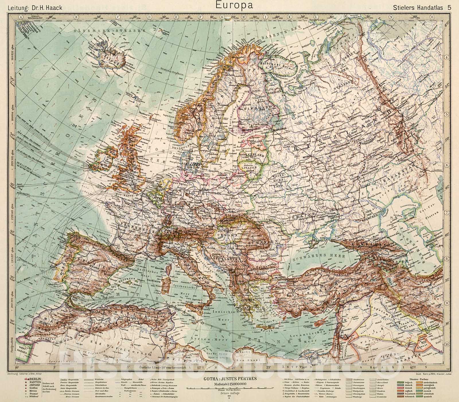 Historic Map : Europa., 1945, Vintage Wall Decor