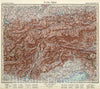 Historic Map : Tiroler Alpen., 1945, Vintage Wall Decor