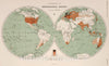 Historic Map : Distribution of Meteorological Stations of All Orders., 1899, Vintage Wall Decor
