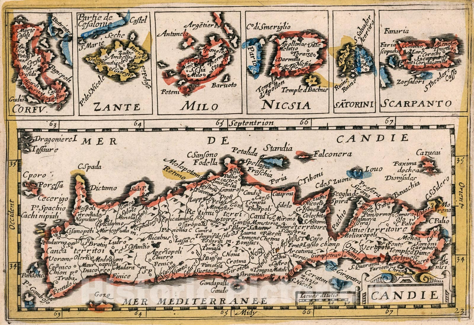 Historic Map : Candie., 1659, Vintage Wall Decor