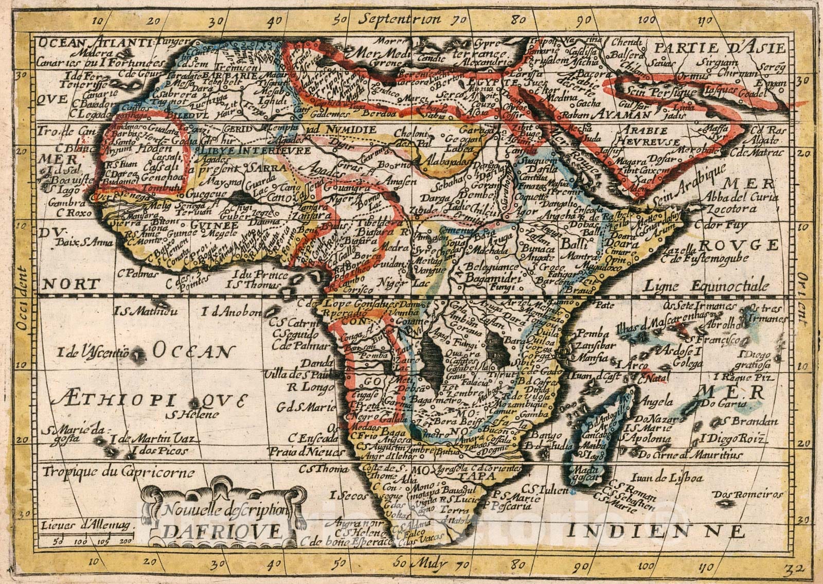 Historic Map : Afrique., 1659, Vintage Wall Decor