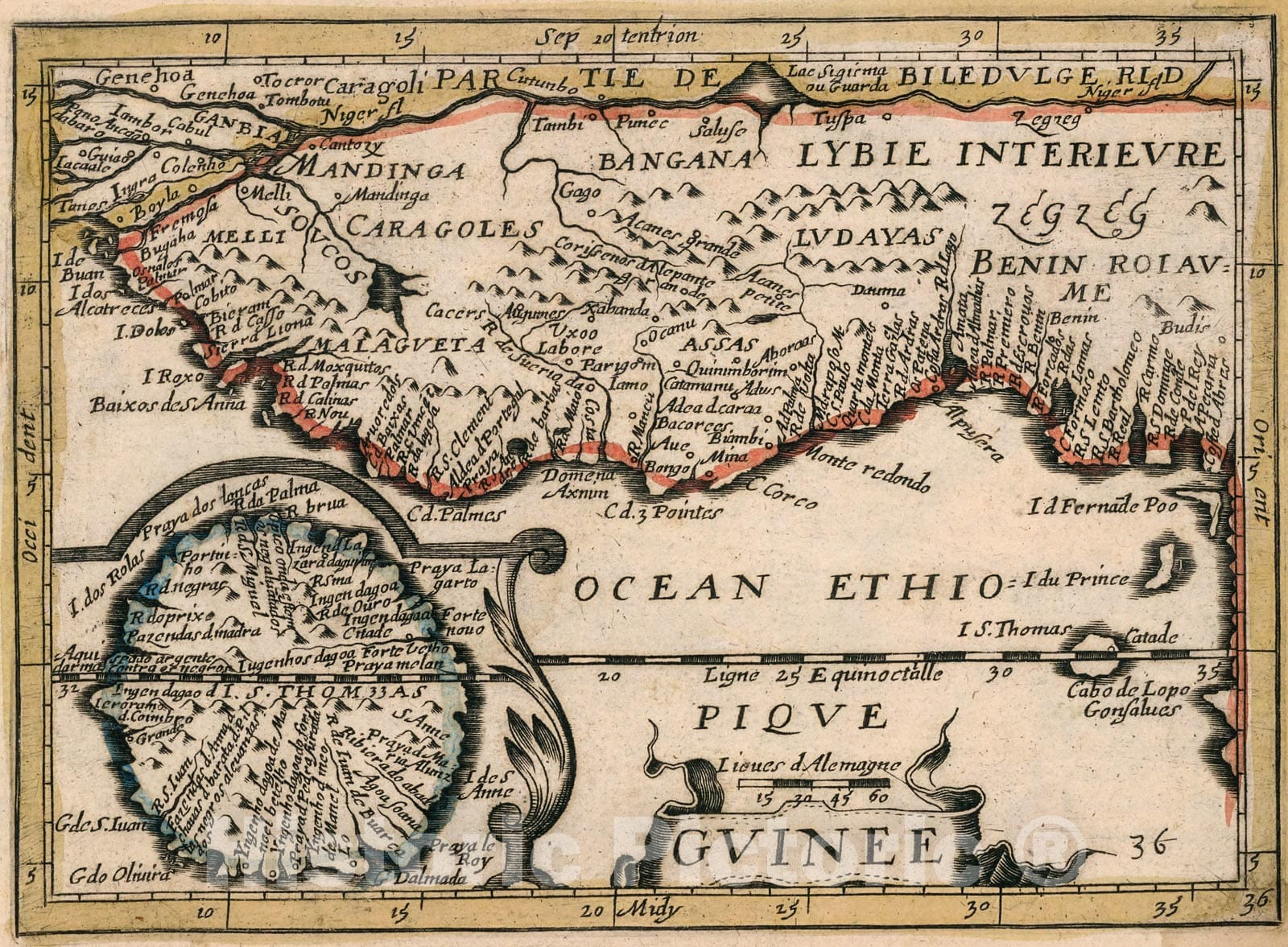 Historic Map : Guinee., 1659, Vintage Wall Decor