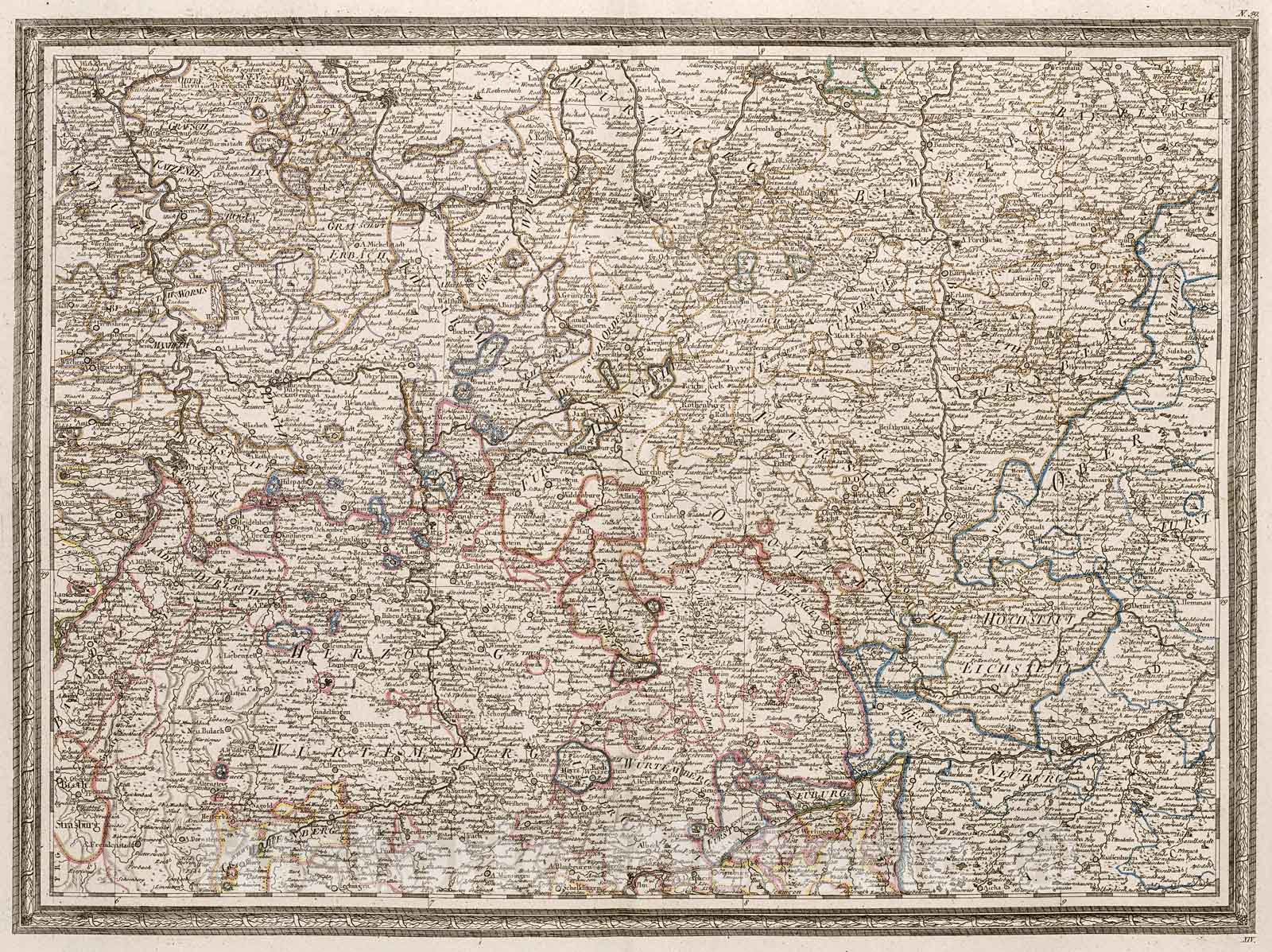 Historic Map : XIV. Neueste Generalkarte von Deutschland in XXIV Blattern., 1800, Vintage Wall Decor