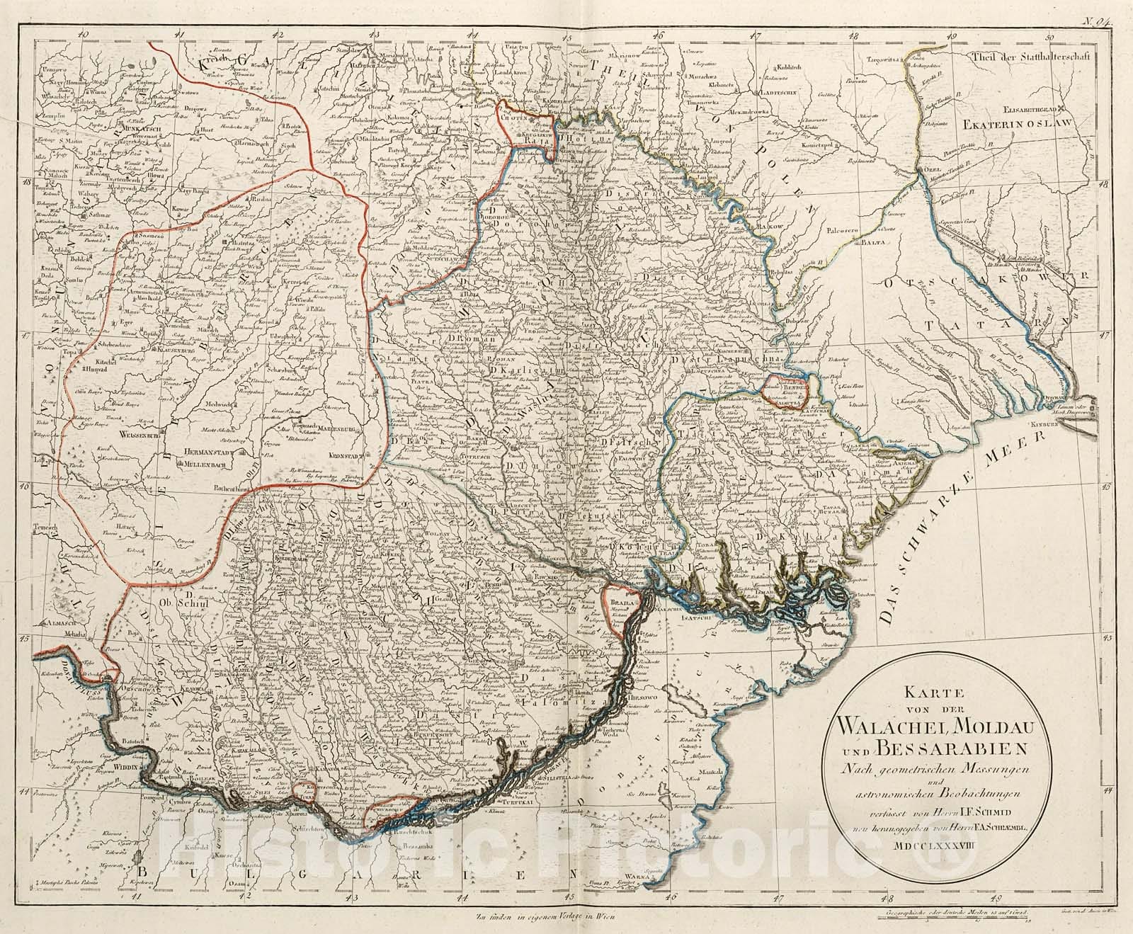 Historic Map : Karte von der Walachel Moldau und Bessarabien., 1800, Vintage Wall Decor