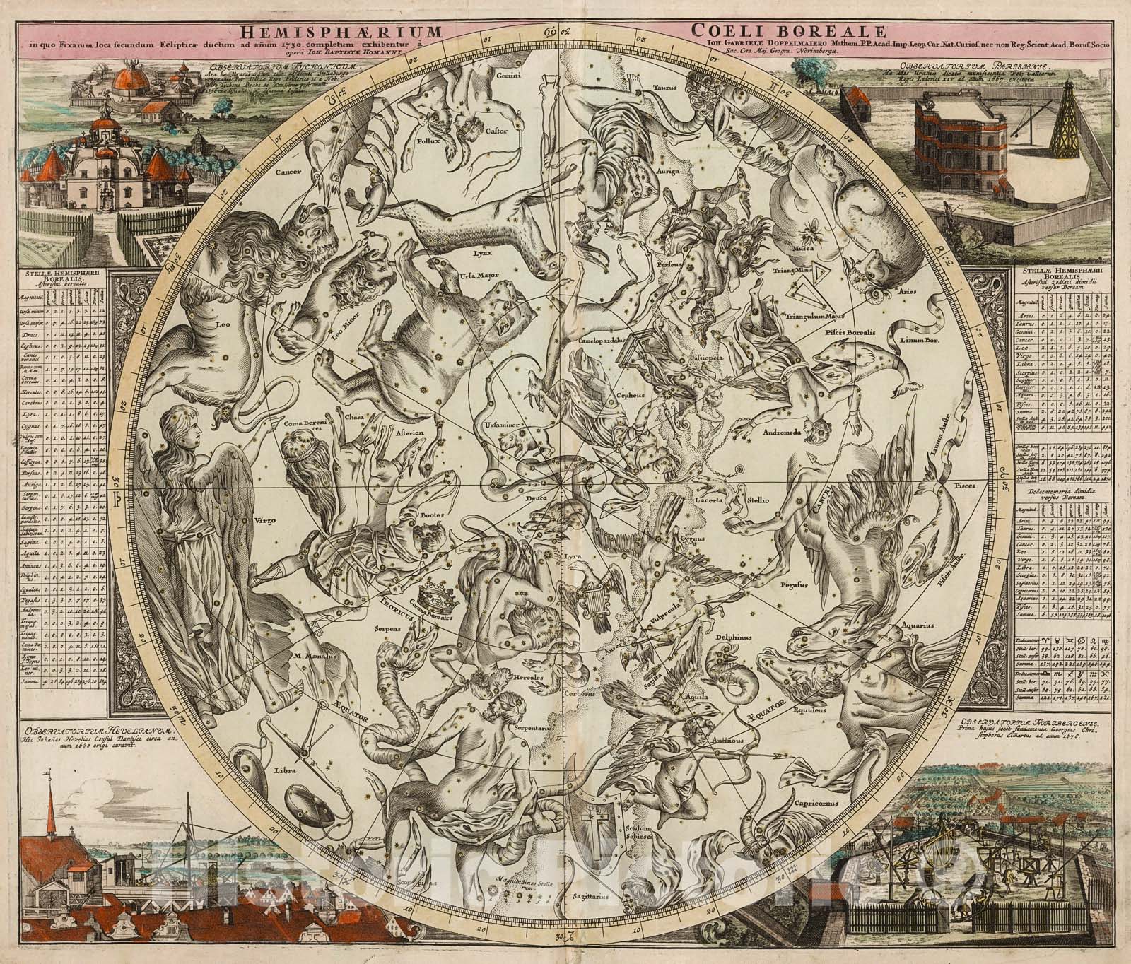 Historic Map : Hemisphaerium Coeli Boreale., 1716, Vintage Wall Decor
