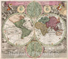 Historic Map : Planiglobii Terrestris Cumutroq Hemisphaerio Calesti., 1716, Vintage Wall Decor