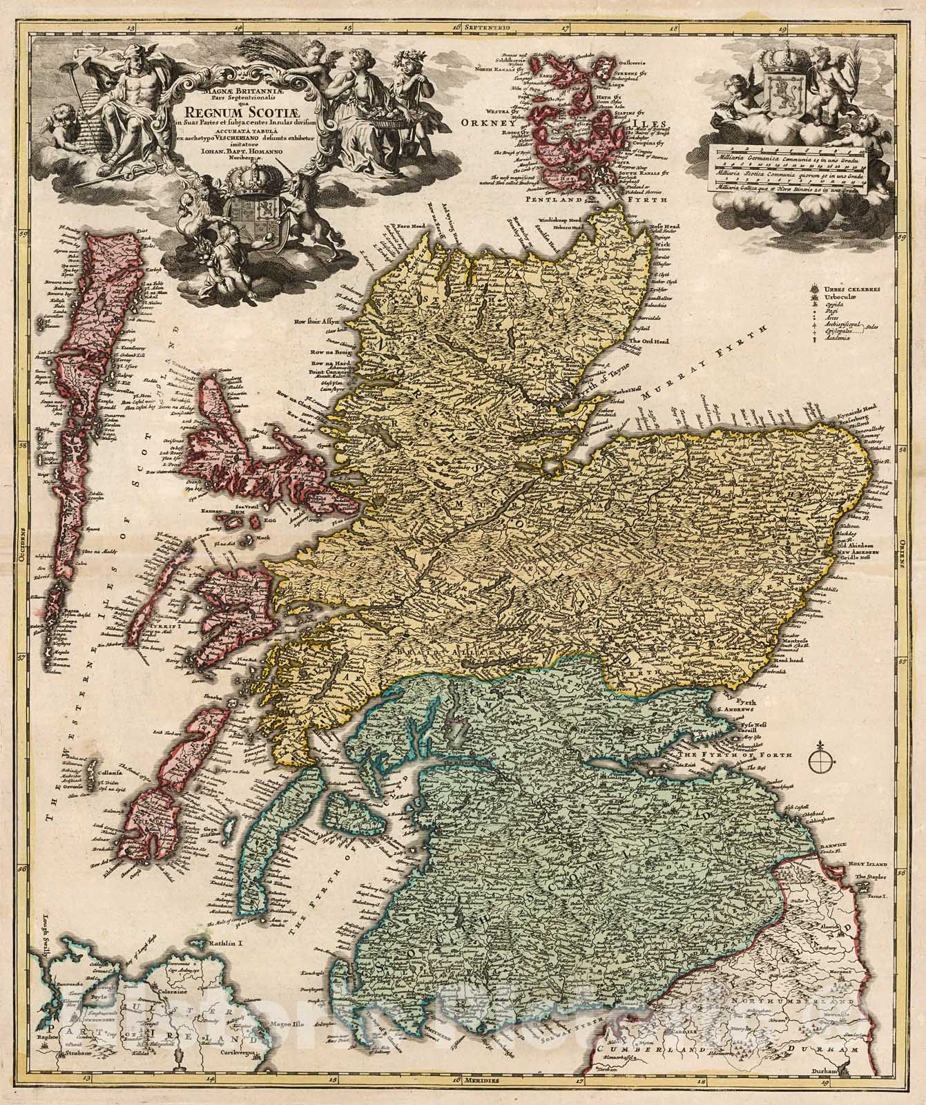 Historic Map : Regnum Scotiae., 1716, Vintage Wall Decor – Historic ...