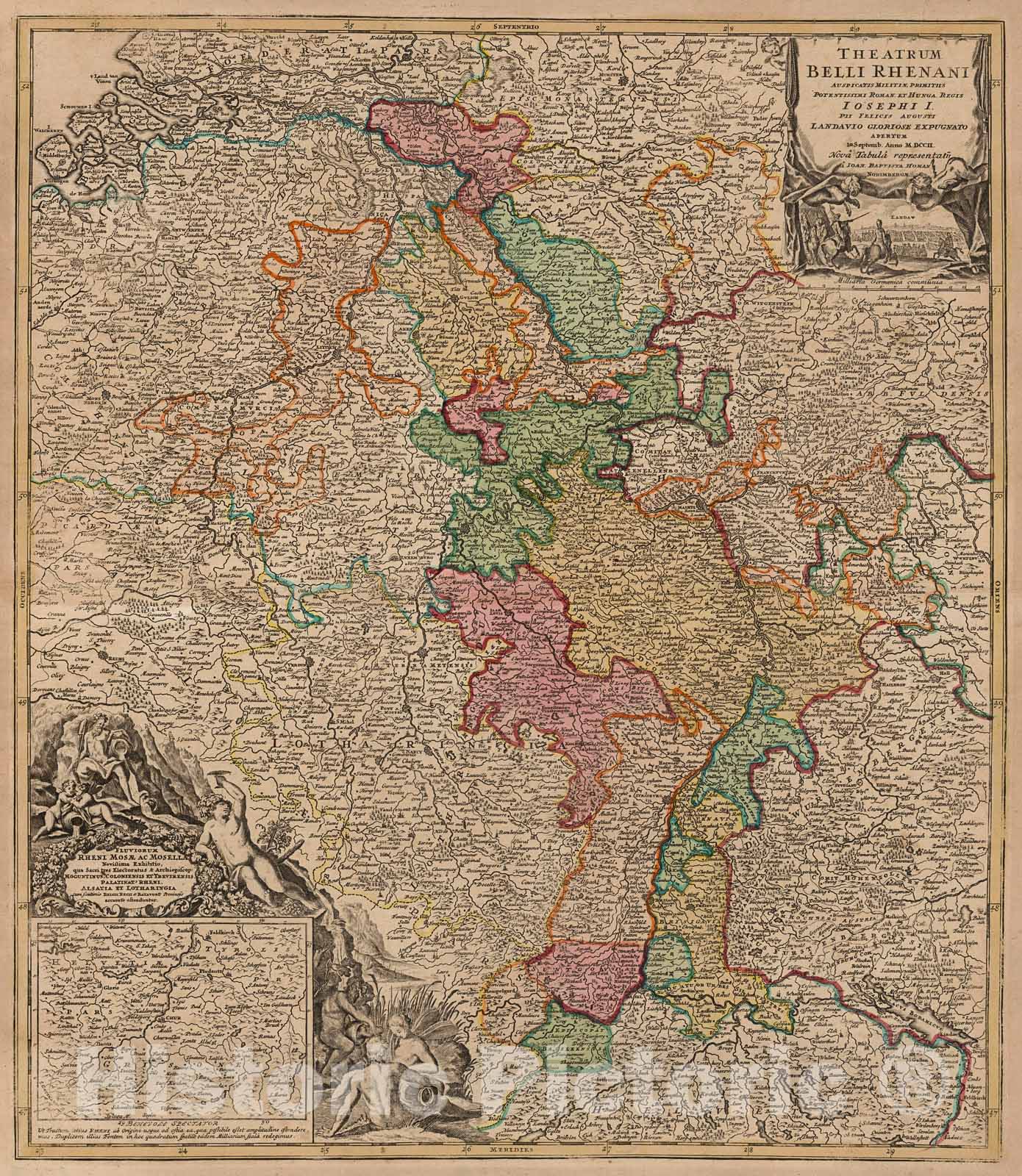 Historic Map : Theatrum Belli Rhenani., 1716, Vintage Wall Decor ...