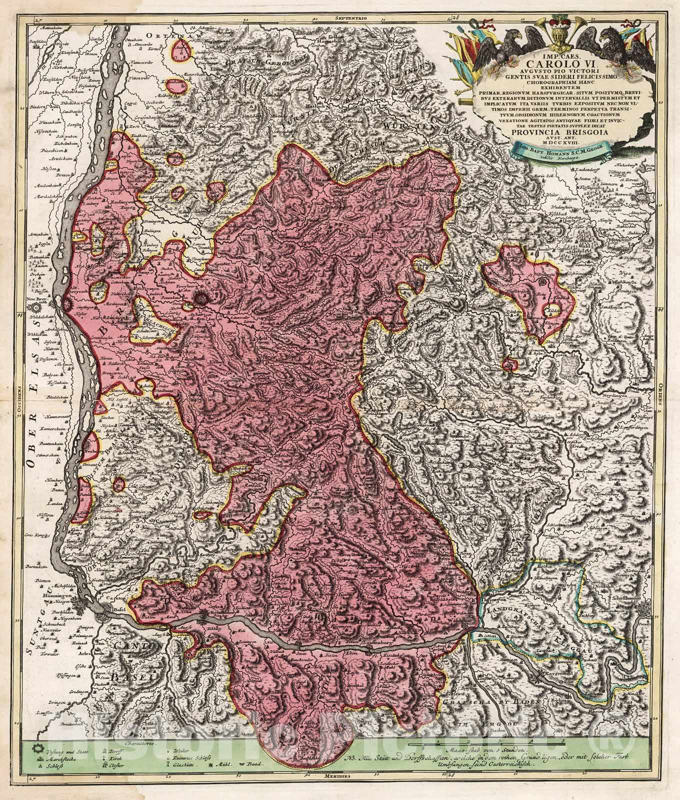 Historic Map : Provincia Brisgoia., 1716, Vintage Wall Decor