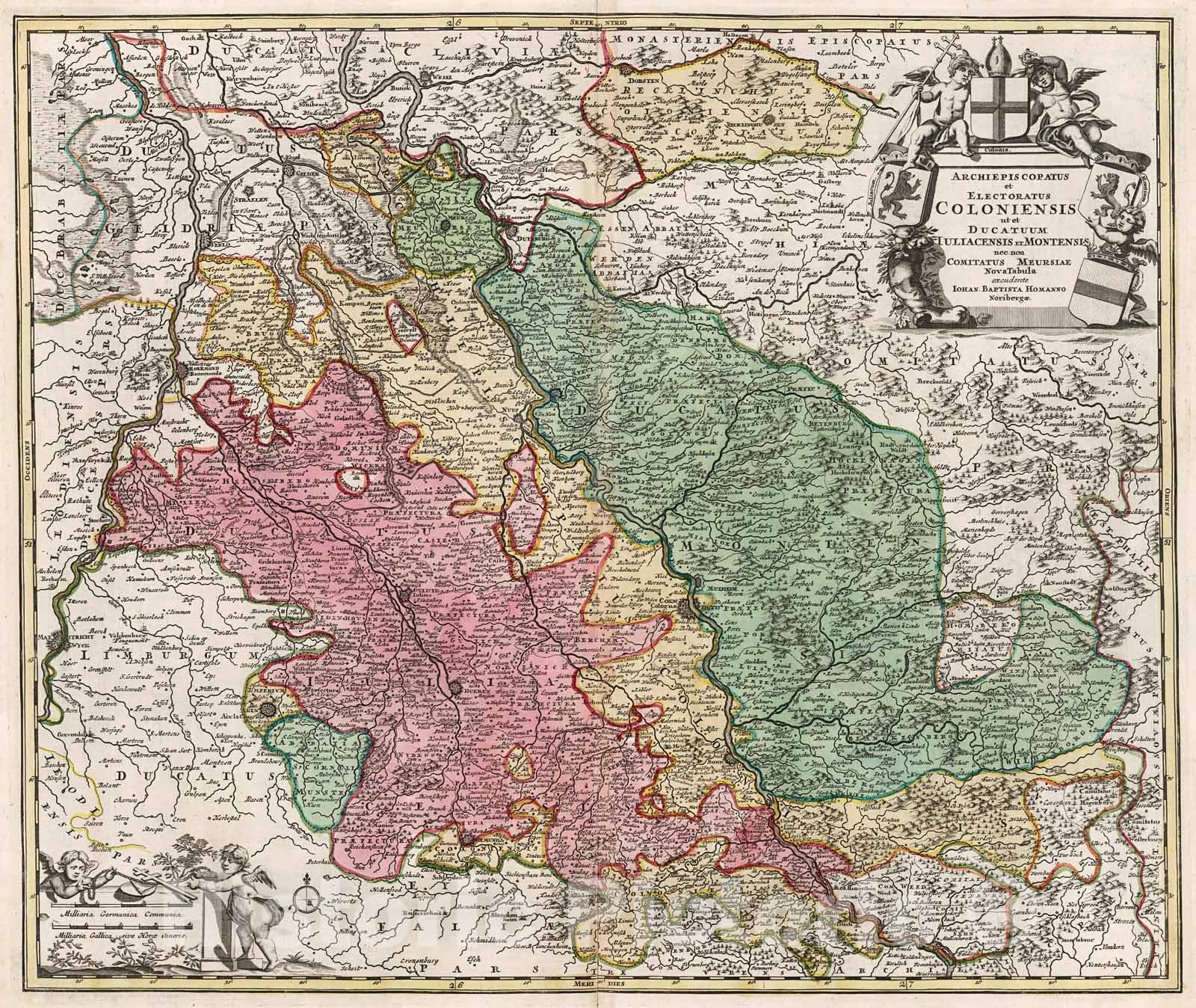 Historic Map : Archiepiscopatus et Electoratus Coloniensis ut et Ducatuum Juliacensis et Montensis., 1716, Vintage Wall Decor