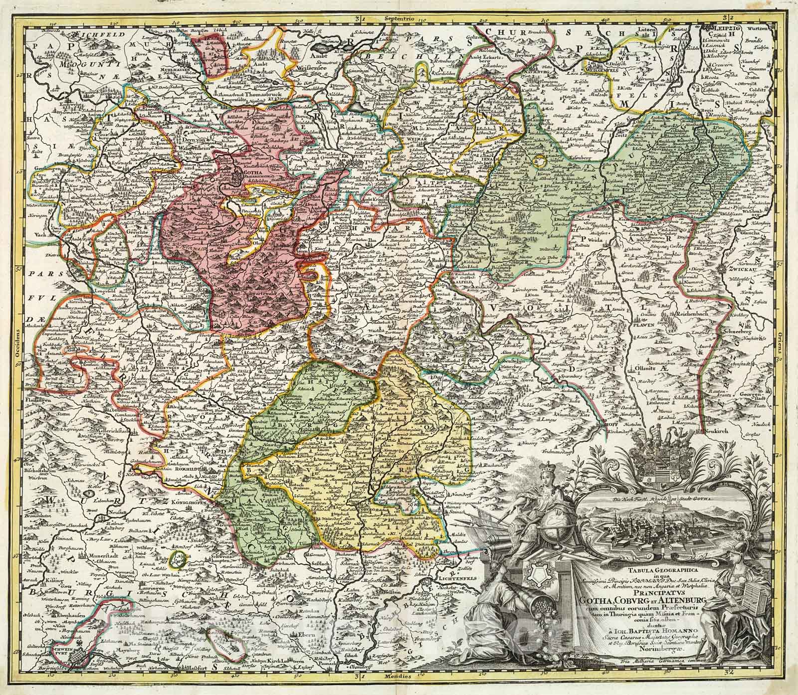 Historic Map : Principatus Gotha, Coburg et Altenburg., 1716, Vintage Wall Decor