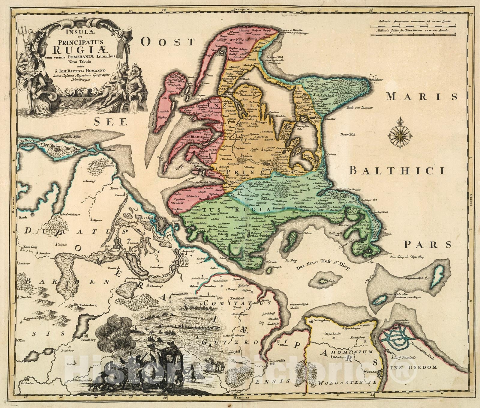 Historic Map : Insulae et Principatus Rugiae., 1716, Vintage Wall Decor