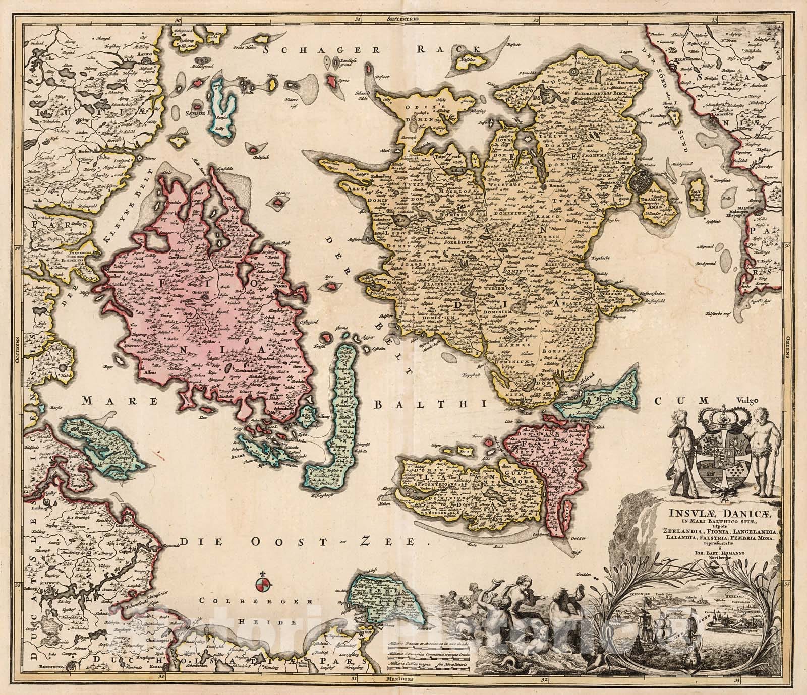 Historic Map : Insulae Danicae., 1716, Vintage Wall Decor – Historic ...