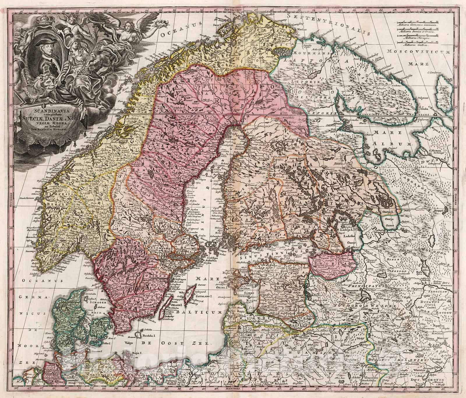 Historic Map : Scandinavia complectens Sueciae, Daniae, & Nor., 1716, Vintage Wall Decor