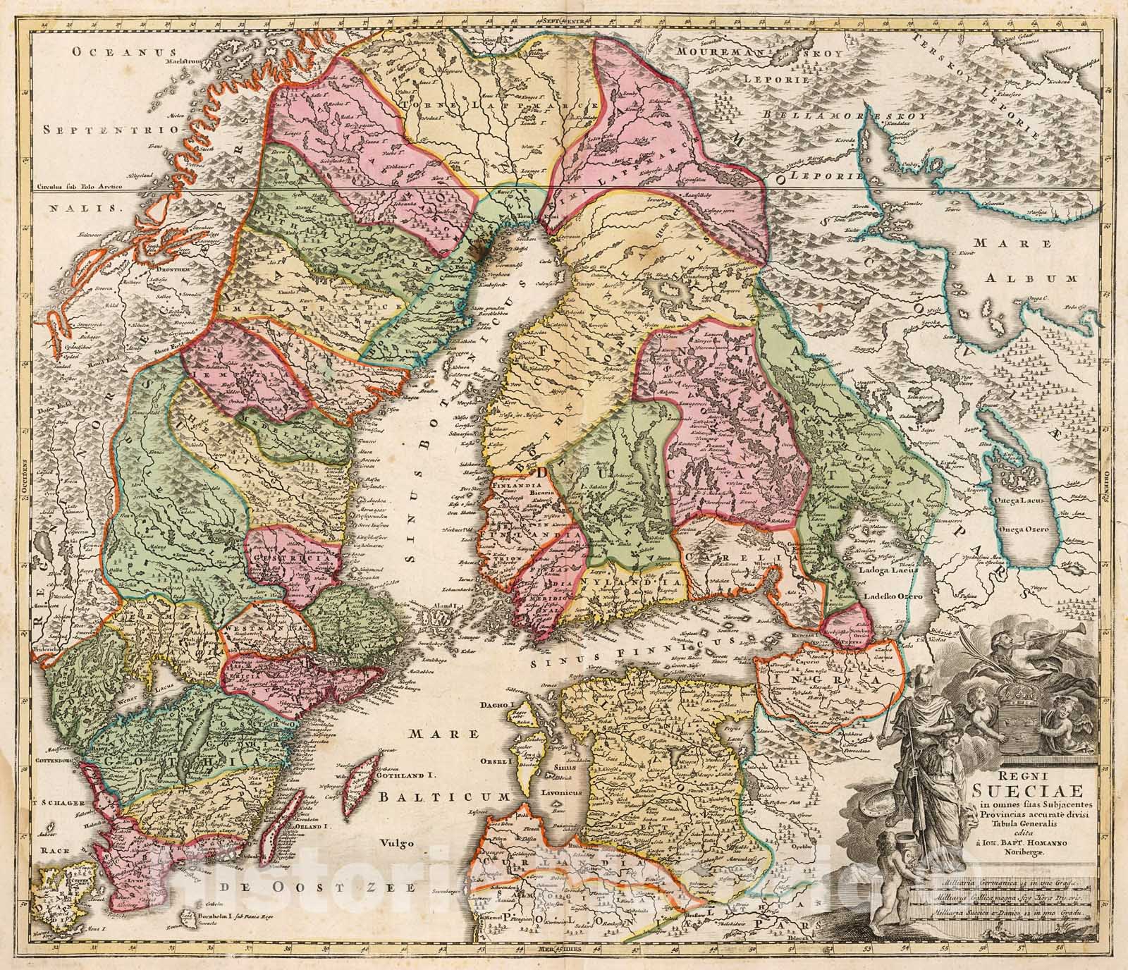 Historic Map : Regni Sueciae., 1716, Vintage Wall Decor