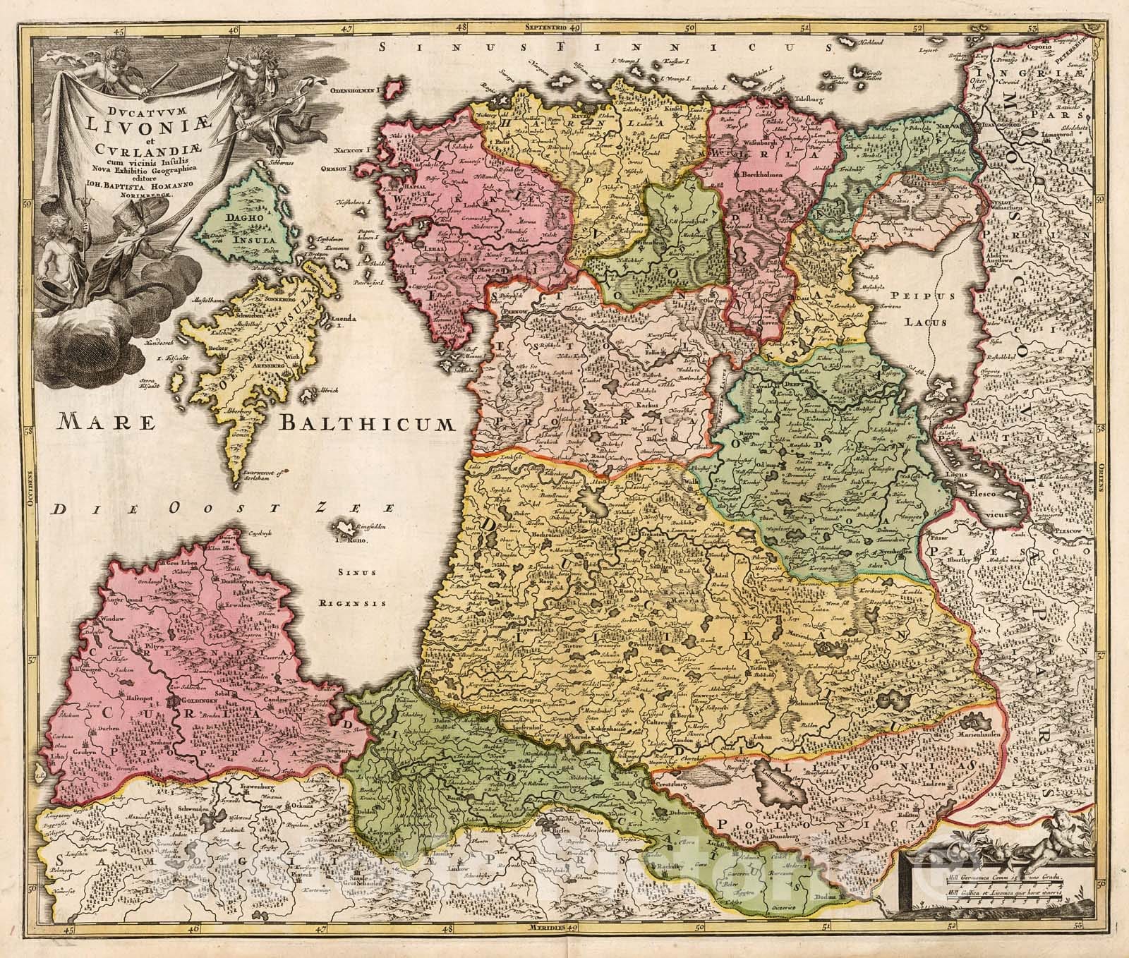 Historic Map : Ducatuum Livoniae et Curlandiae., 1716, Vintage Wall Decor