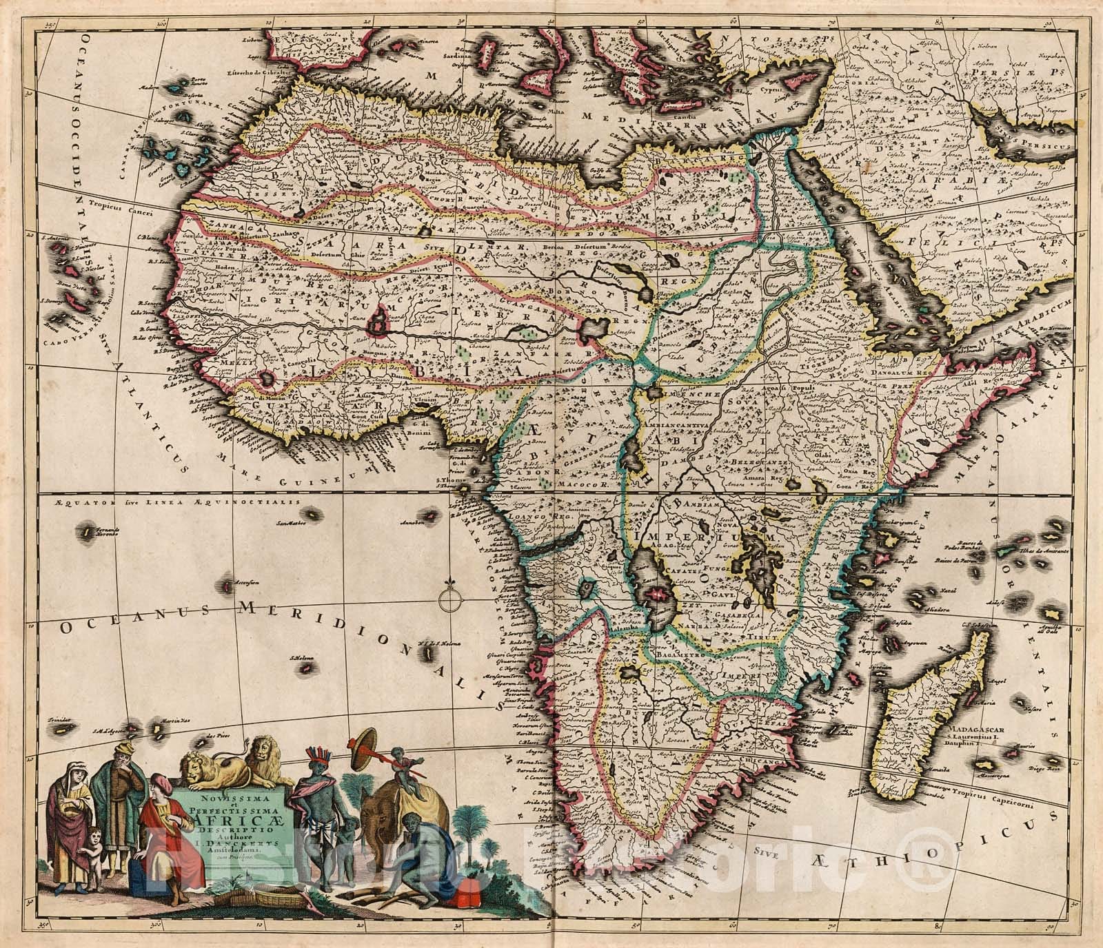 Historic Map : Africae., 1716, Vintage Wall Decor