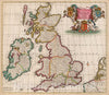 Historic Map : Anglia Scotia et Hiberia., 1716, Vintage Wall Decor