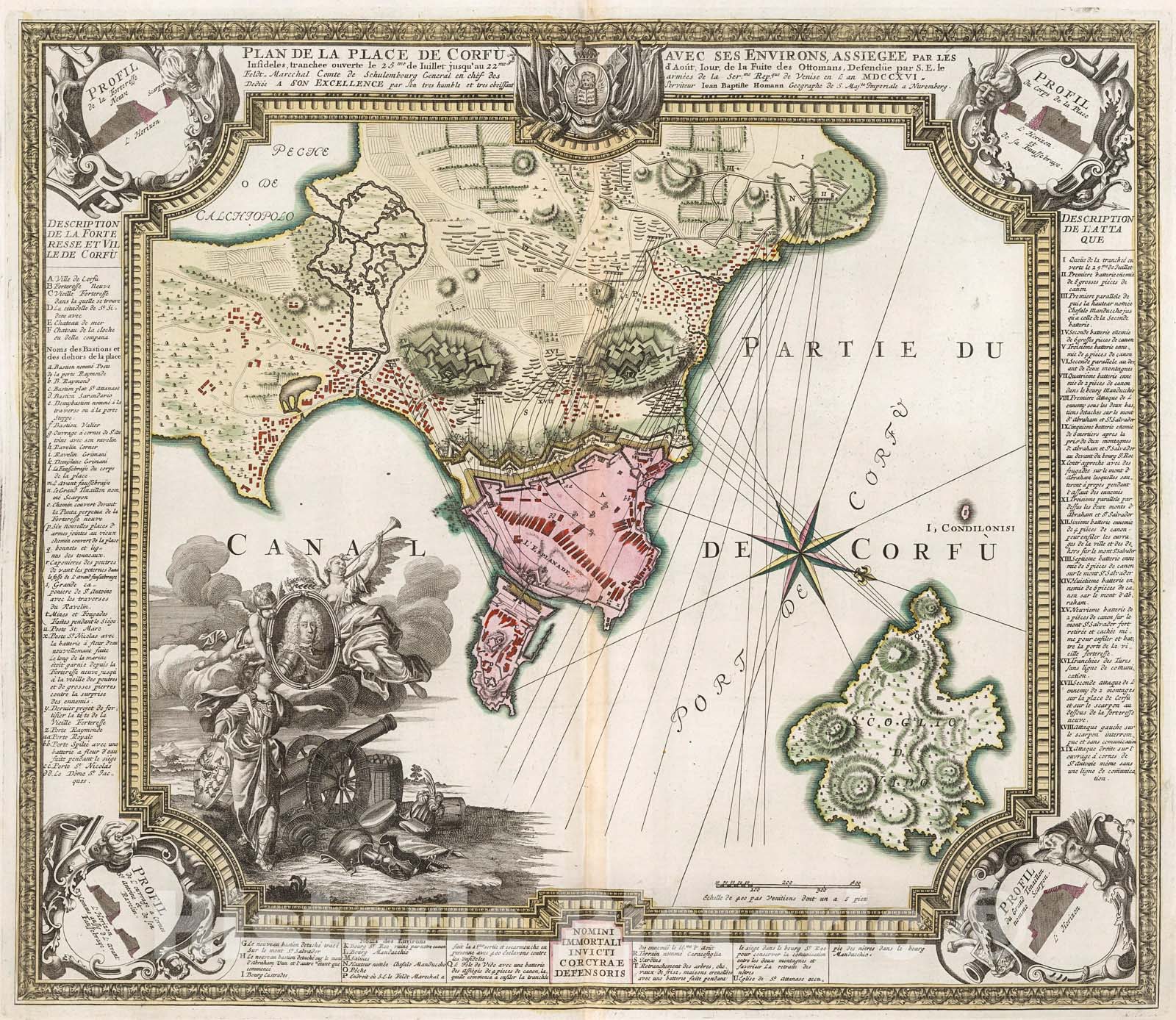 Historic Map : Corfu., 1716, Vintage Wall Decor