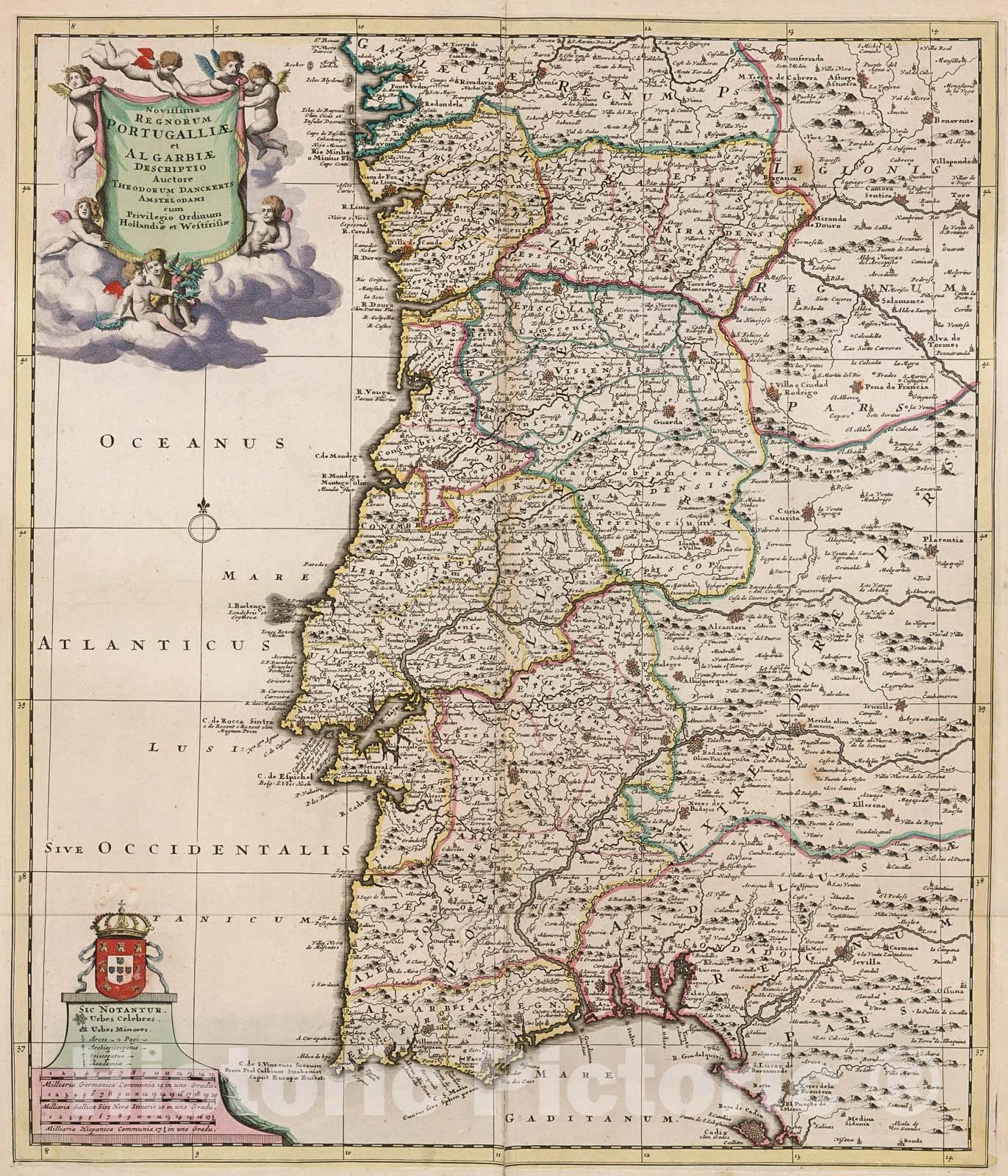 Historic Map : Regnorum Portugallae et Algardiae., 1716, Vintage Wall Decor