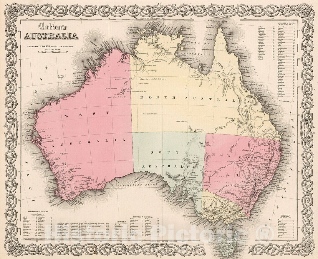 Historic Map : Australia., 1861, Vintage Wall Decor