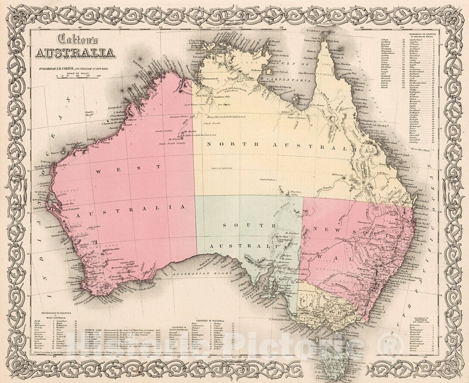 Historic Map : Australia., 1861, Vintage Wall Decor