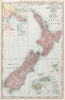 Historic Map : New Zealand., 1912, Vintage Wall Decor