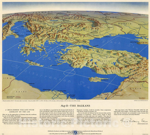 Historic Map : Map II, The Balkans, 1944, Vintage Wall Decor