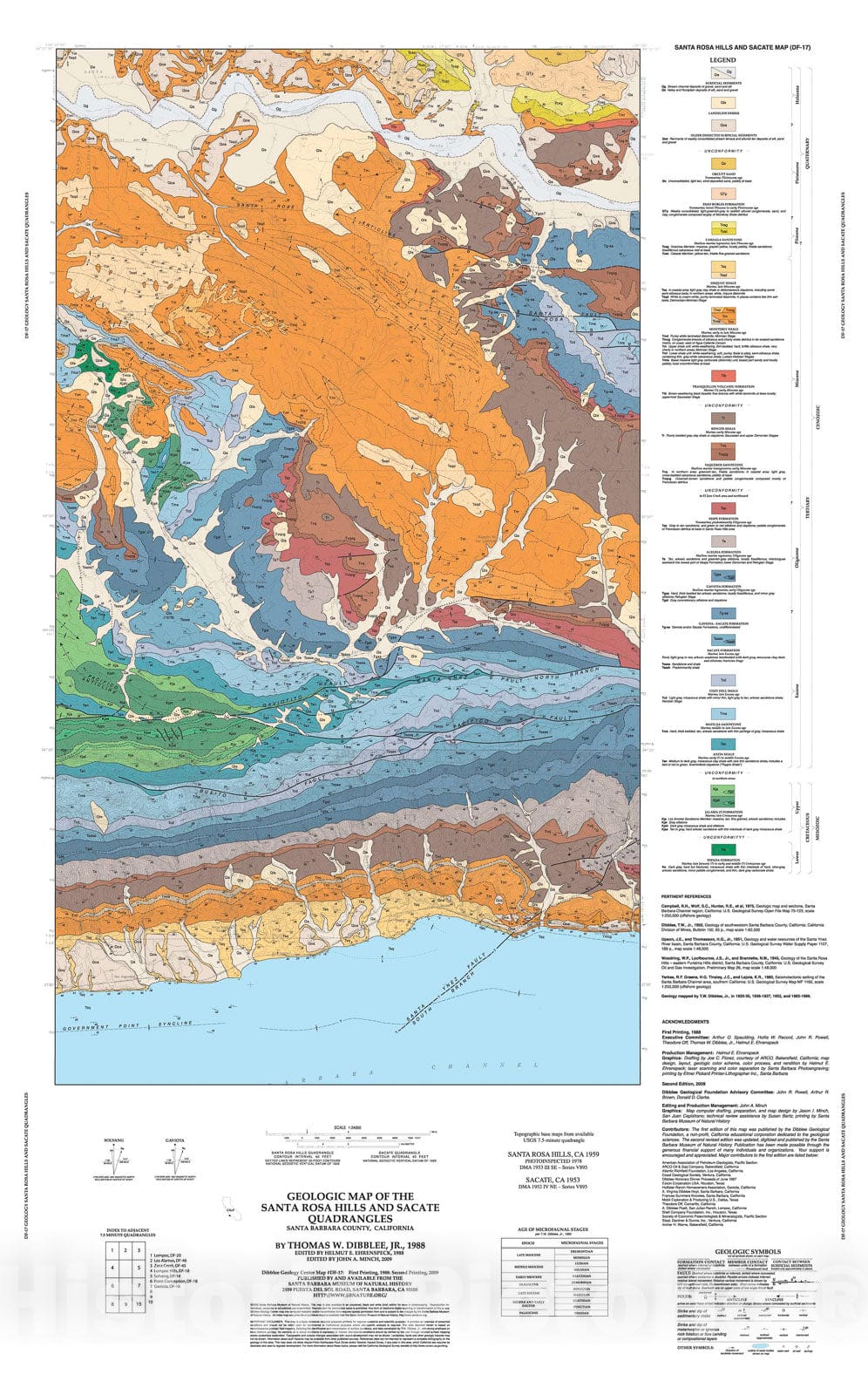 Santa Rosa Hills Sacate Quadrangles Geologic Map California – Historic ...