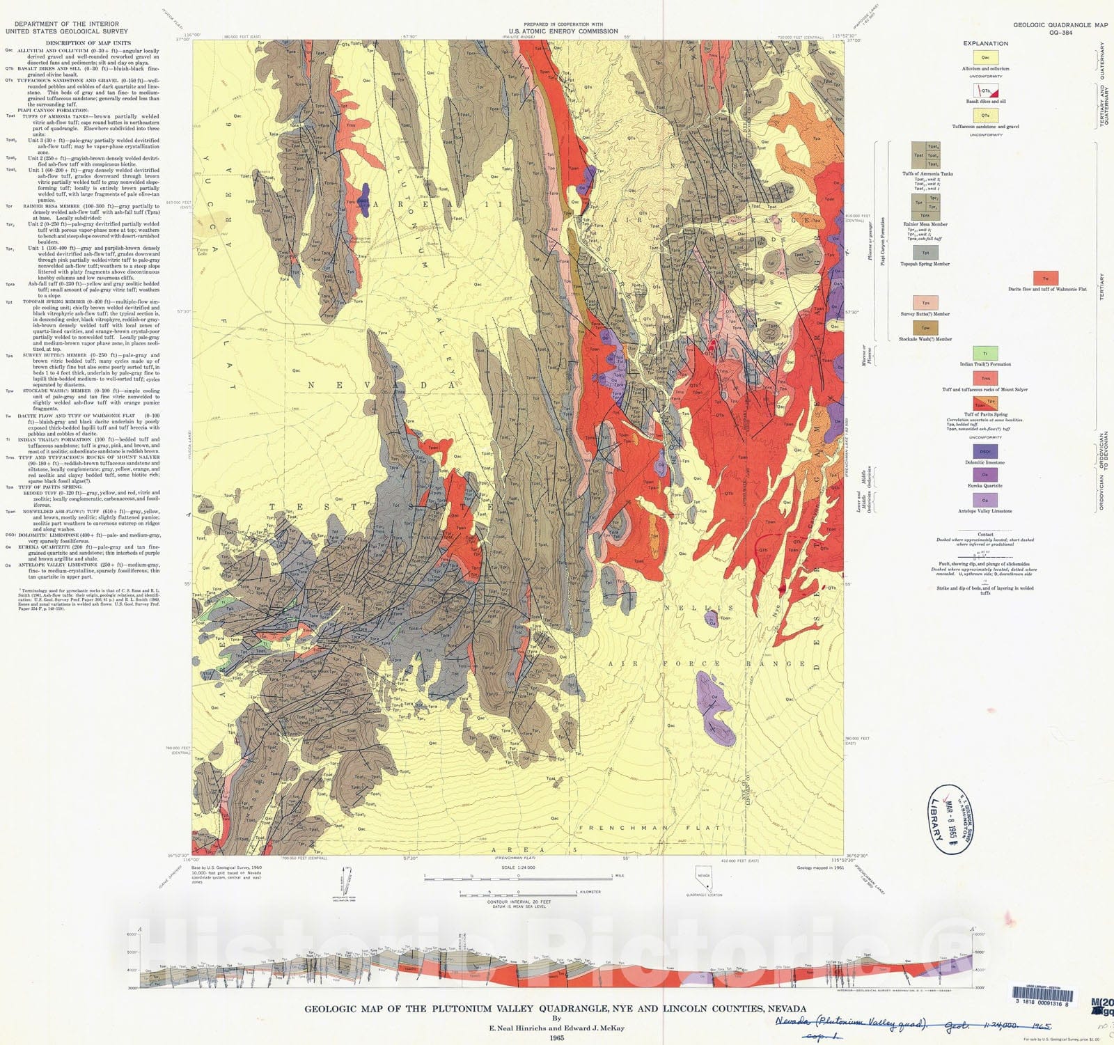 Olutonium Mini Map Map : Geology of the Plutonium Valley quadrangle, Nye and Lincoln Coun ...