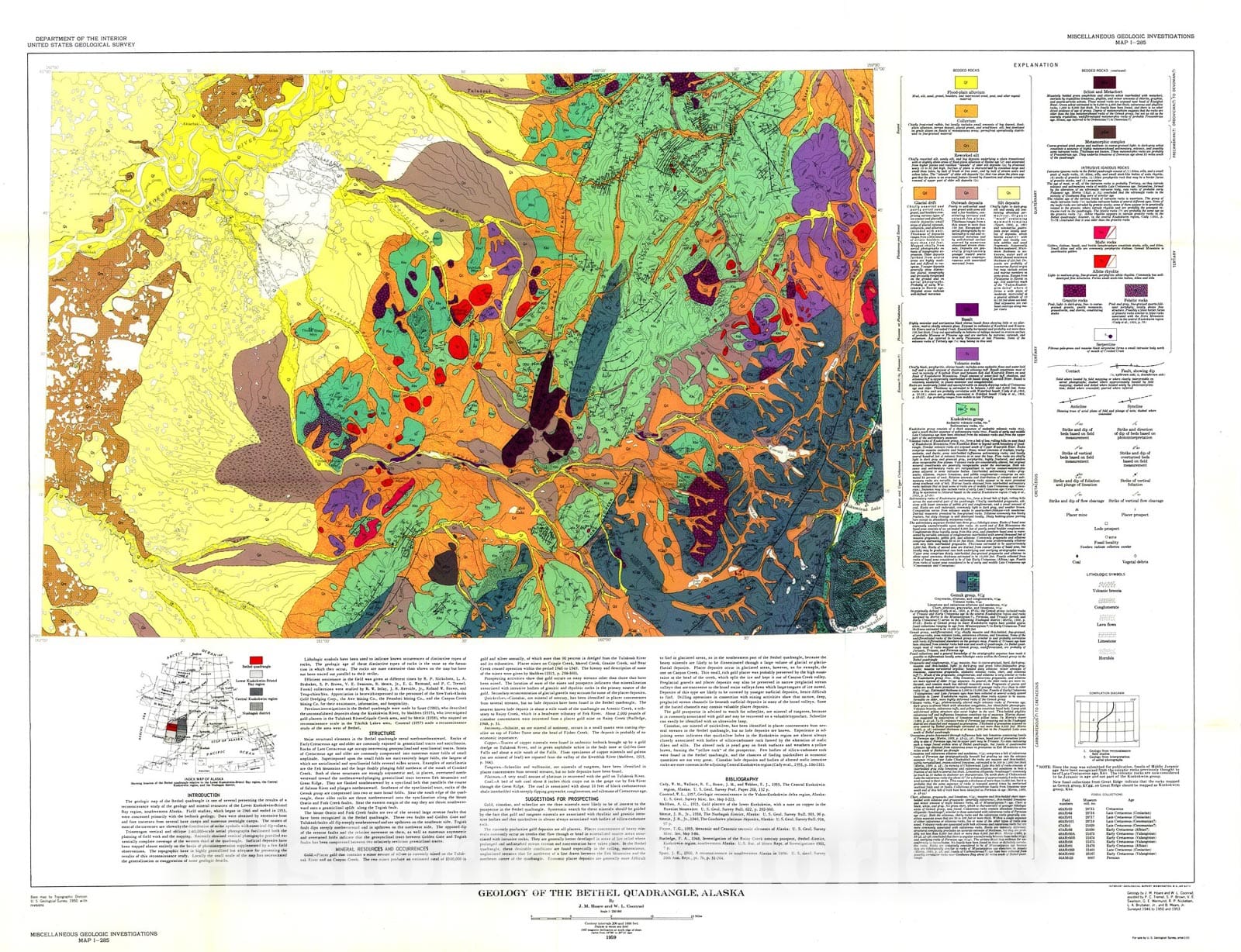 Map : Geologic map of the Bethel quadrangle, Alaska, 1959 Cartography ...