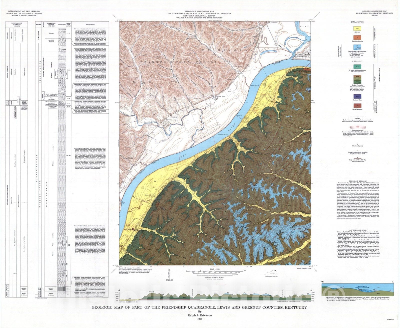 Map : Geologic map of part of the Friendship quadrangle, Lewis and Gre ...