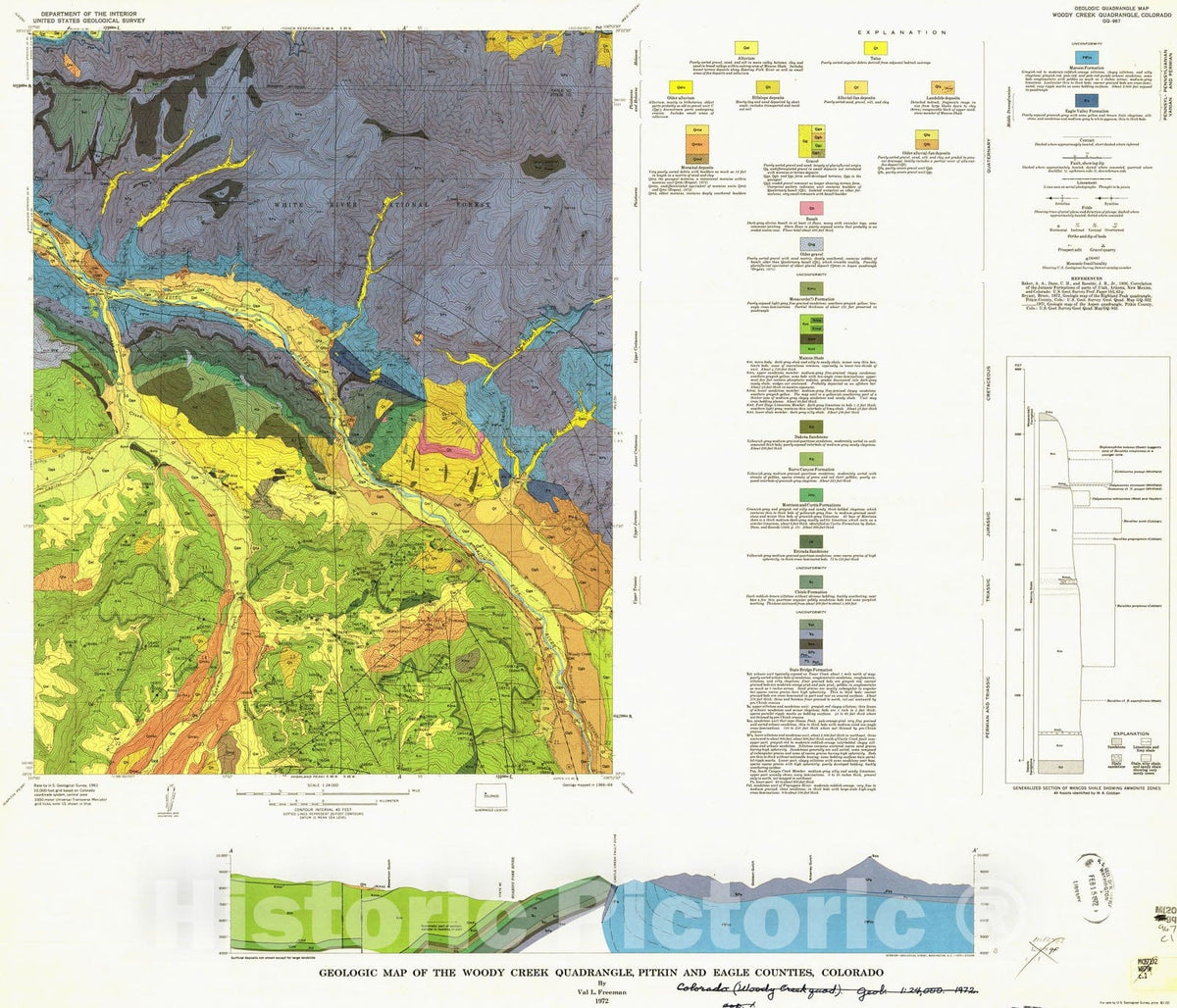 Map : Geologic map of the Woody Creek quadrangle, Pitkin and Eagle Cou ...