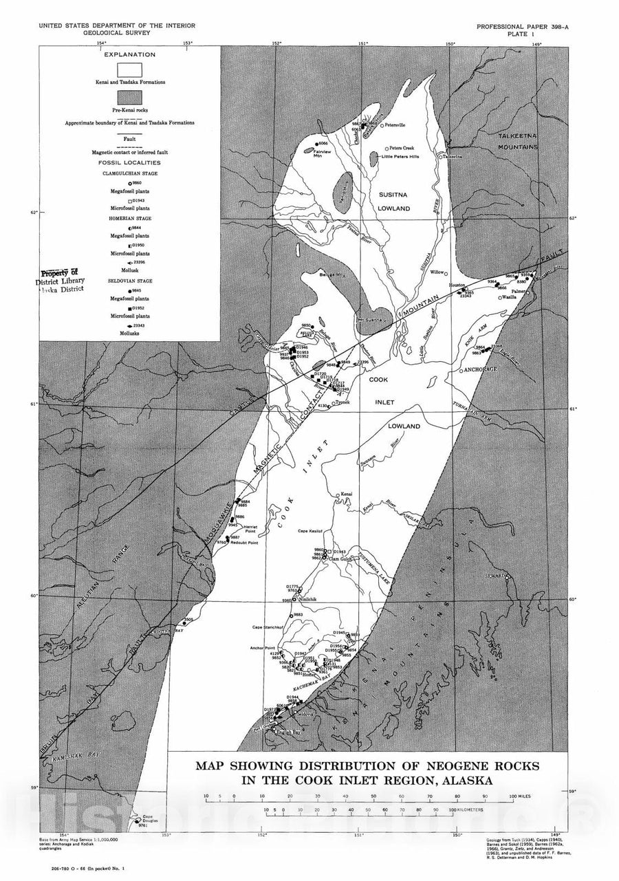 Map : Tertiary stratigraphy and paleobotany of the Cook-Inlet region ...