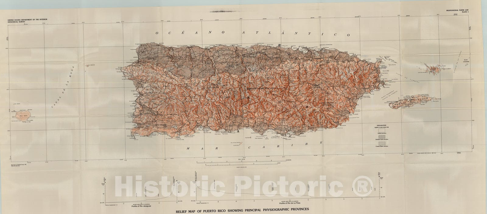 Map : Some tropical landforms of Puerto Rico, 1980 Cartography Wall Ar ...