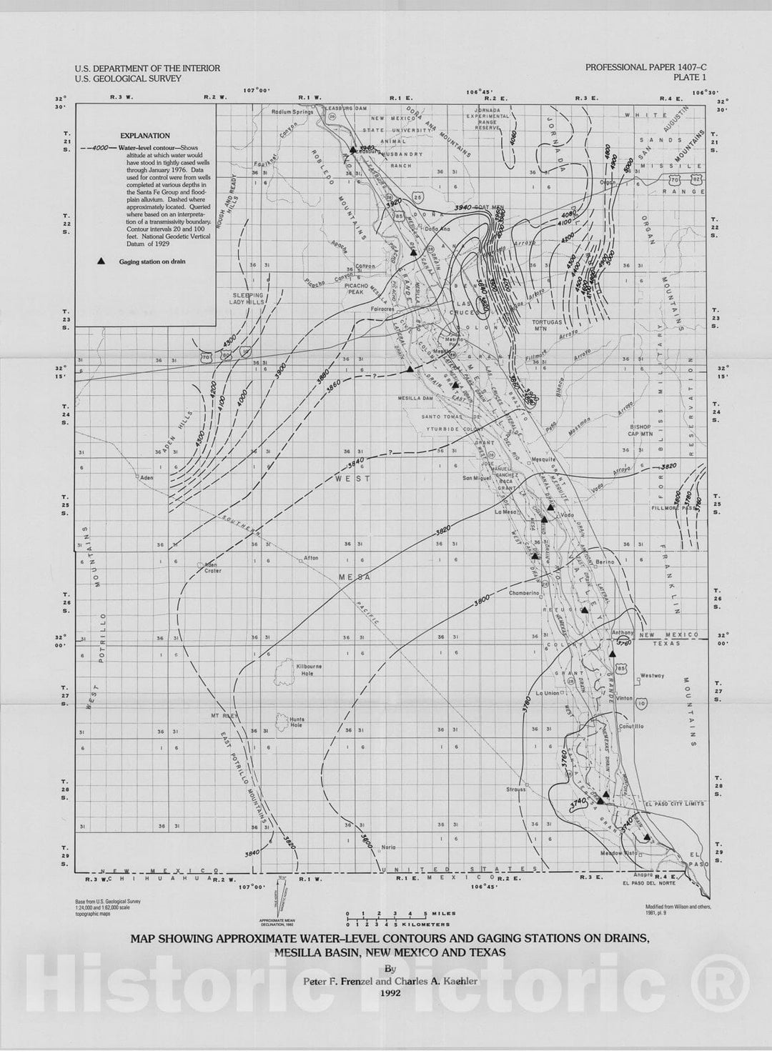 Map : Geohydrology and simulation of ground-water flow in the Mesilla ...