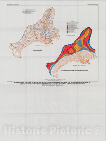 Map : Geohydrologic units of the Mississippi embayment and Texas coastal uplands aquifer systems, south-central United States, 1991 Cartography Wall Art :