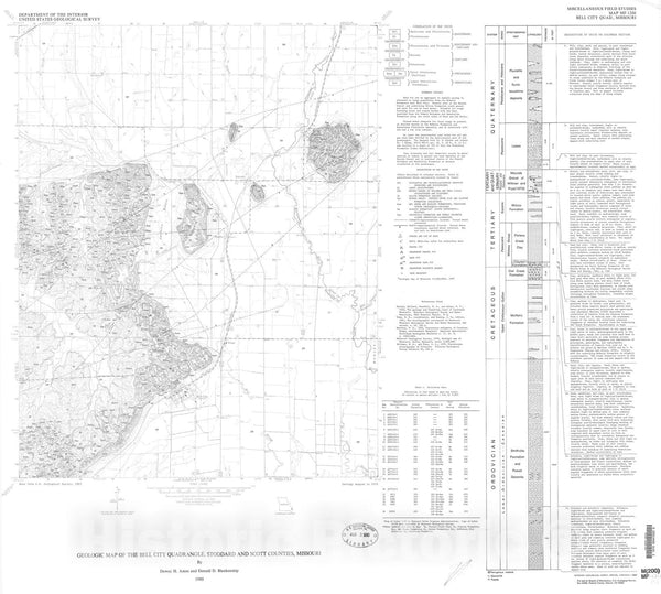 Map Geologic map of the Bell City quadrangle, Stoddard and Scott Cou