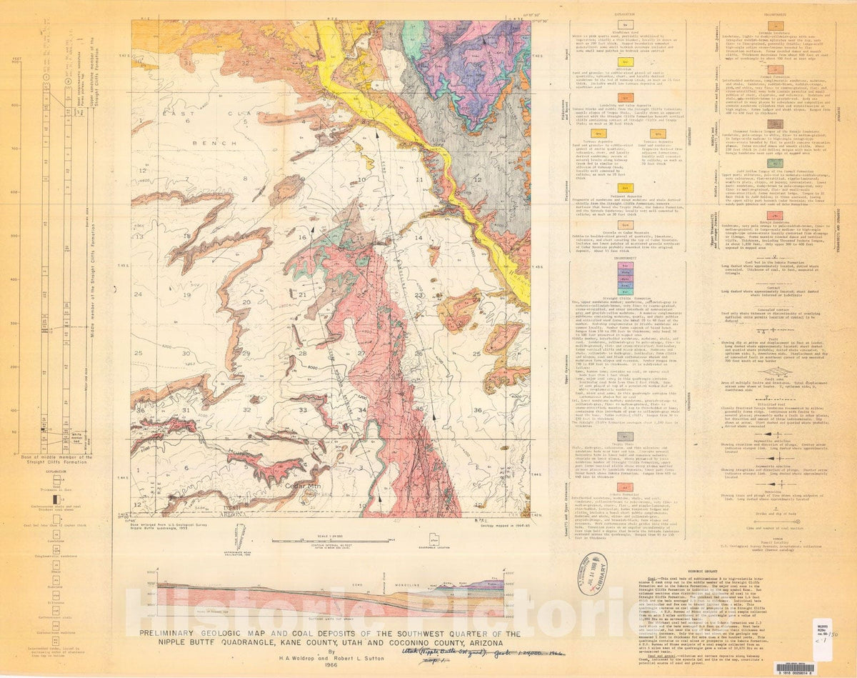 Map : Preliminary geologic map and coal deposits of the southwest quar ...